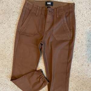Paige Brown Faux Leather Denim